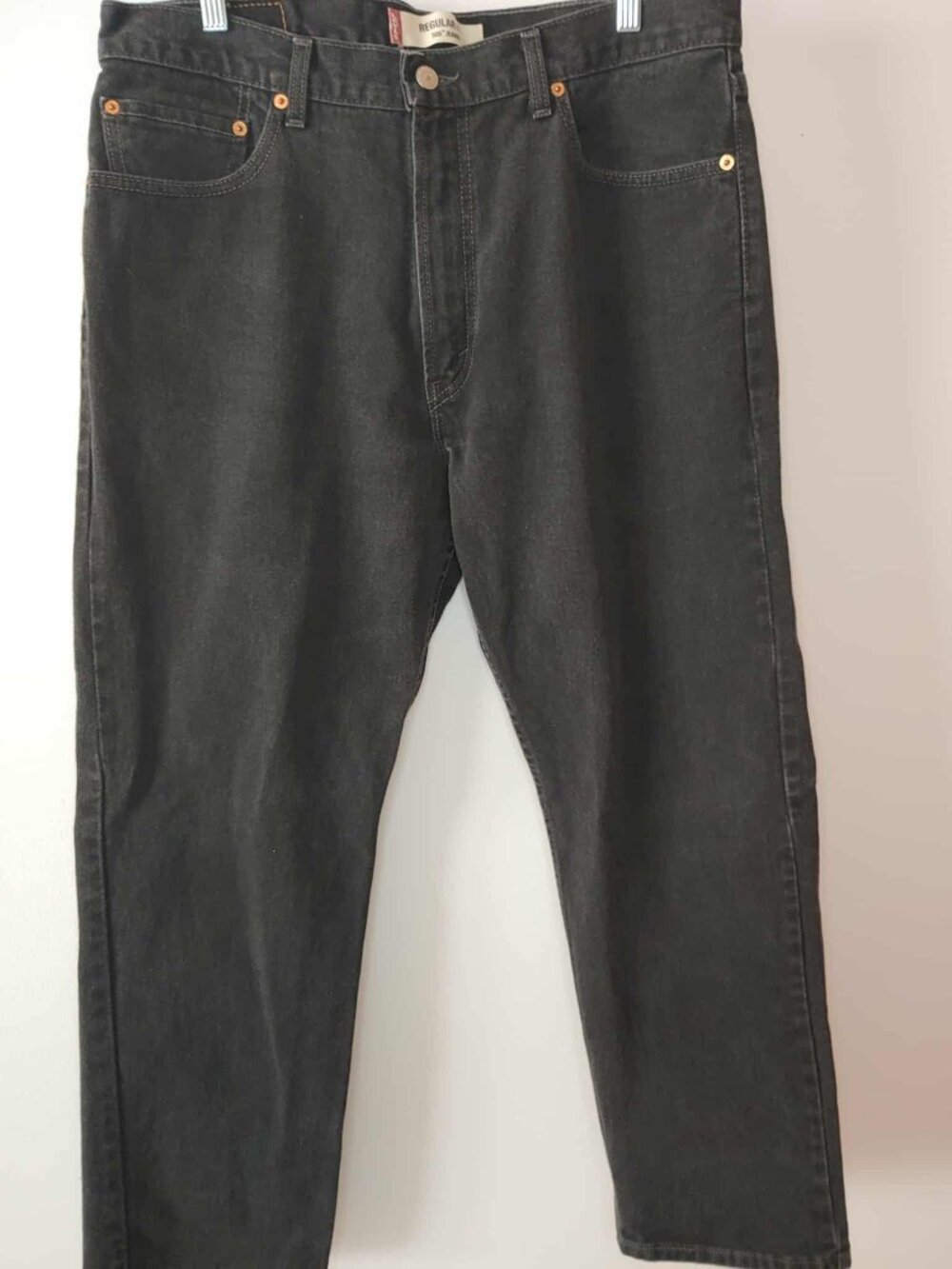 Men's Levi's 505  Regular Fit jeans in black denim.